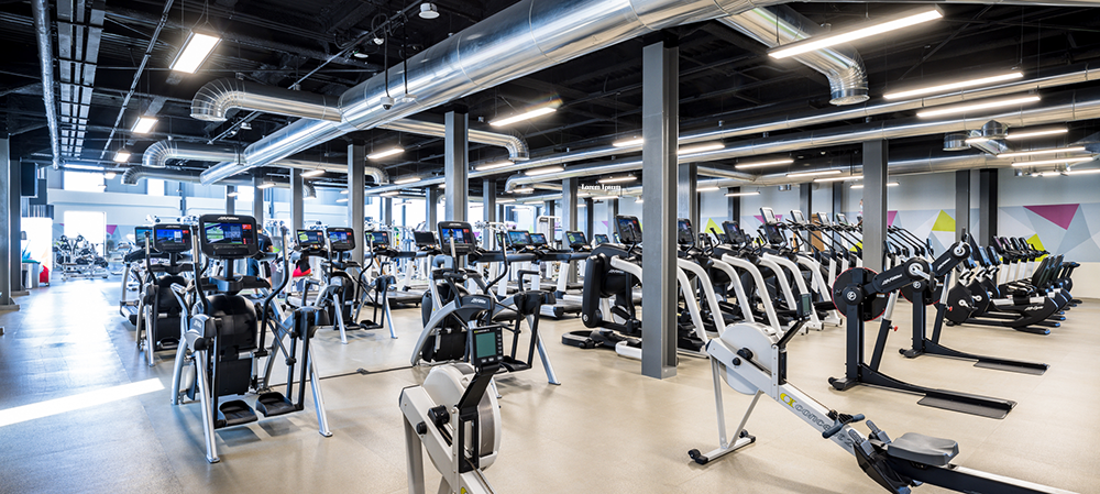 Gym floor with machines