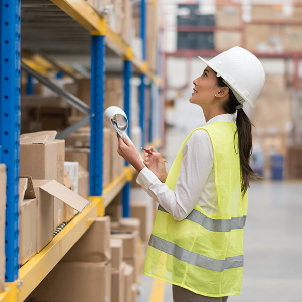 Woman in warehouse